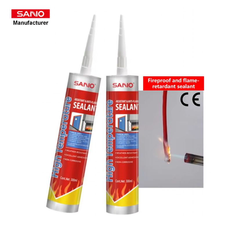 Sanvo High-Temperature Fireproof Silicon Sealants 350+ Heat White Red Black Gray Fireproof and Flame-Retardant Adhesive
