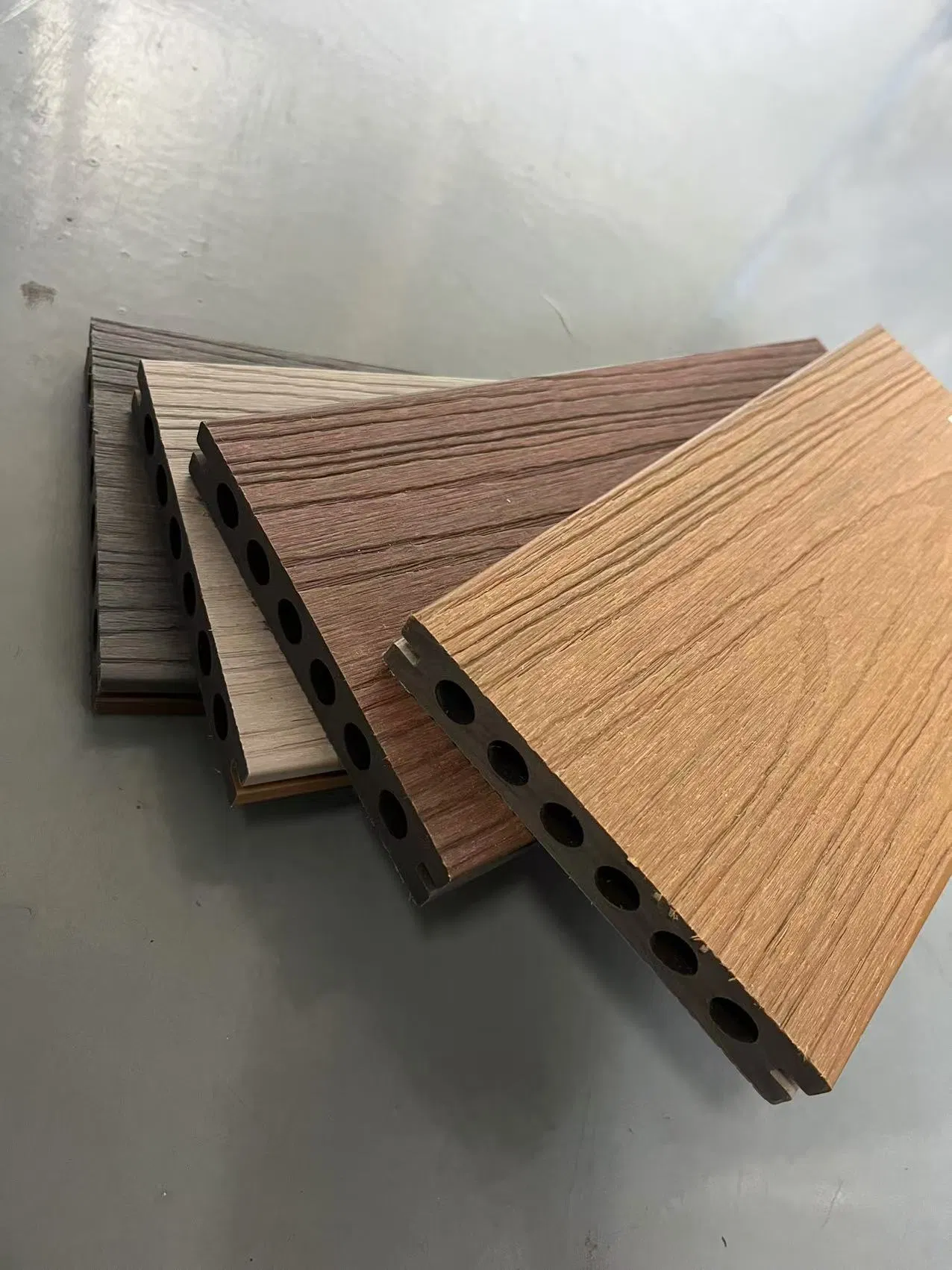 WPC Co-Extrusion Hollow Decking Swimming Pool/Timber/Floor Wood Plastic Composite /WPC Grain Outdoor Deck Eco-Friendly