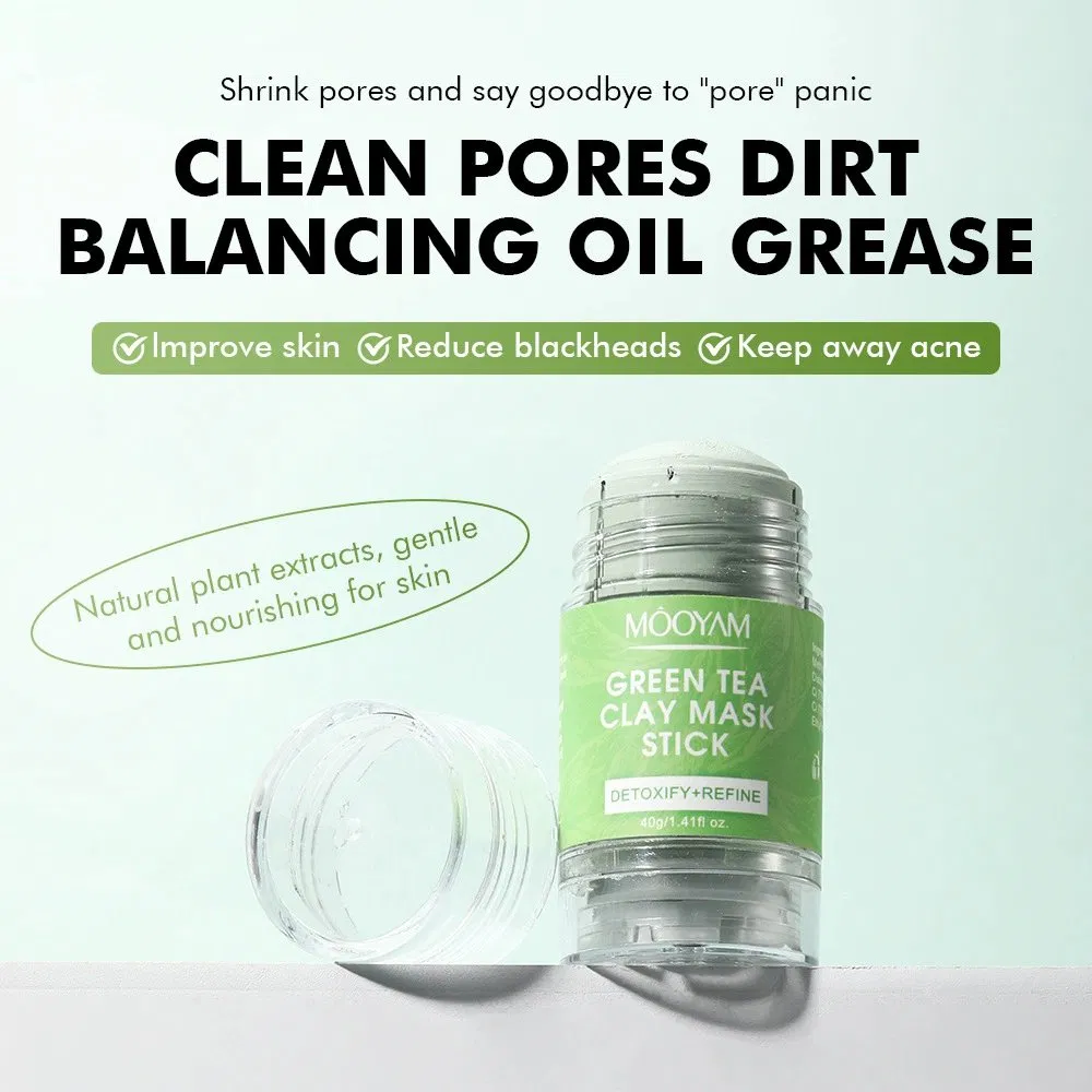 Face Mask Stick Anti Blemish Stick Cleansing Green Clay Face Mud Facial Anti Ance Blackhead Green Tea Mask Stick