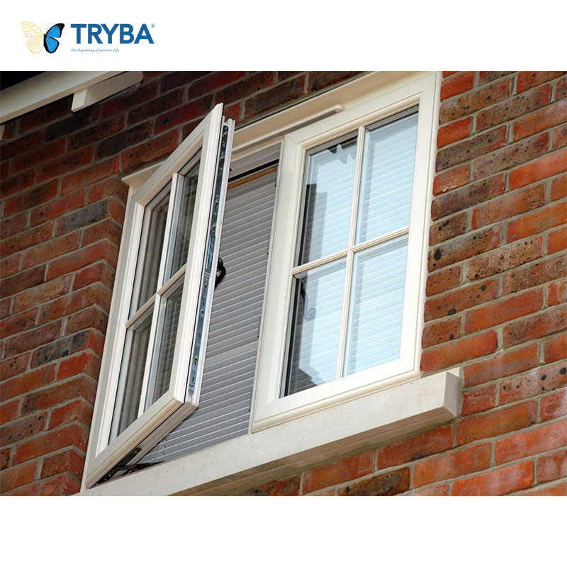High Quality Triple Tempered Glass UPVC Side Hung Casement Window with Retractable Screen