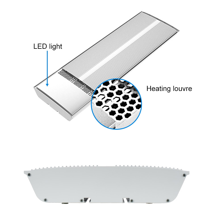 Wall Ceiling Mounted Electric Heating Home Bathroom Heater with LED Light