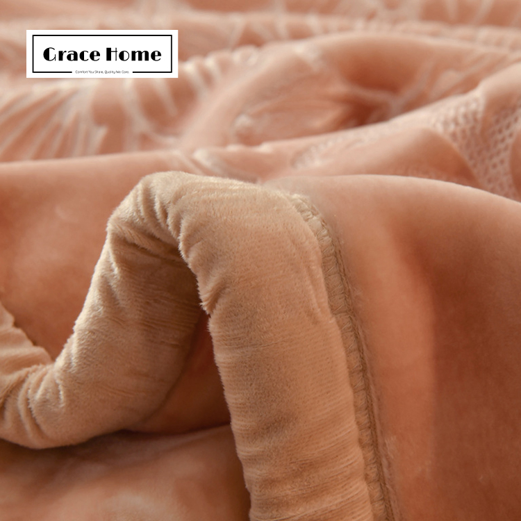 Тёплое плед-одеяло Raschel с тиснением, современный стиль