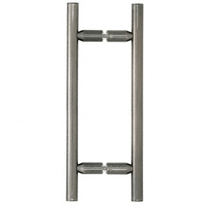 Modern Commercial Matte Black 8" Ladder Style Back-to-Back Glass Door Pull Handles