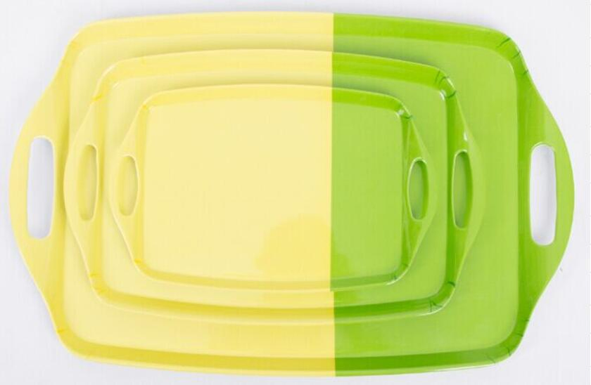 Wholesale Rectangle 100% Melamine Customized Design Serving Tray for Household