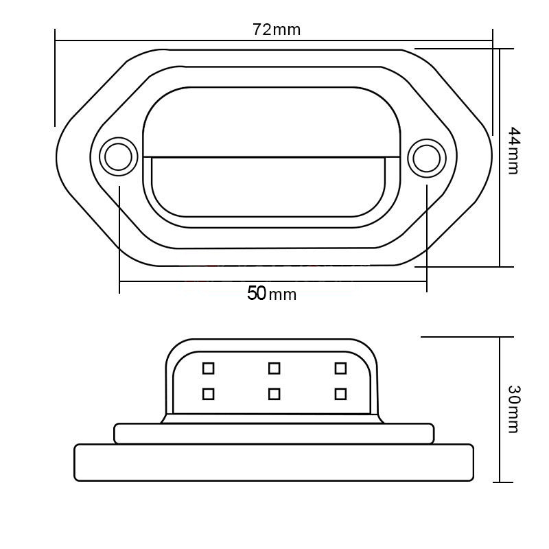 Светодиодные лампы для номерного знака 6LED, белые, хромированные
