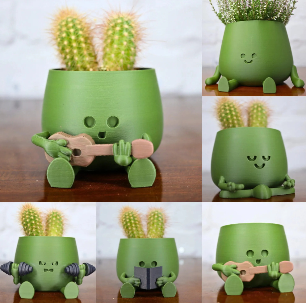 Горшок цветочный глазурованный смайлик большой маленький