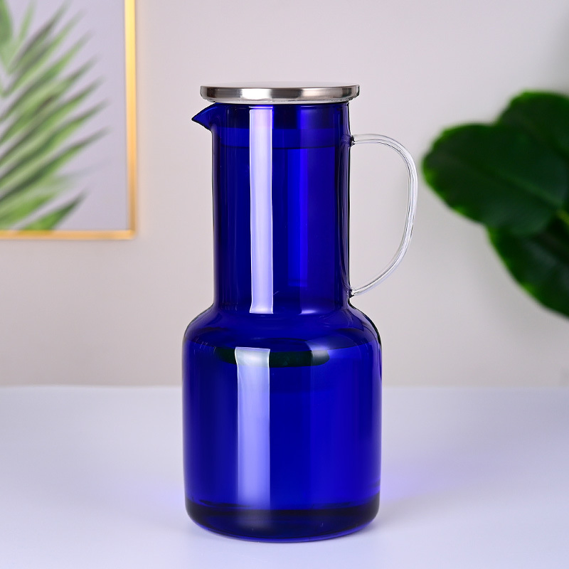 1700ml Popular Wholesale Unique Coloured Cool or Hot Drinking Water Pitcher Glass Kettle