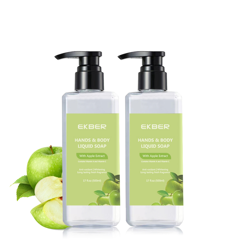 Ekber High Quality Apple and Lemon 500ml Skin Lightening Organic Perfume Fragrance Pure Body Wash Castile Hand Liquid Soap