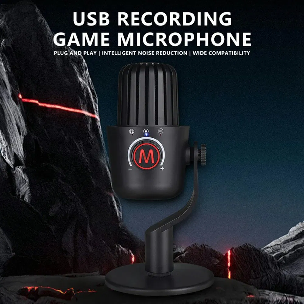 Pdo-20 USB Gaming Microphone Noise Cancellation Condenser Mic for Live Streaming, Recording, PC - White
