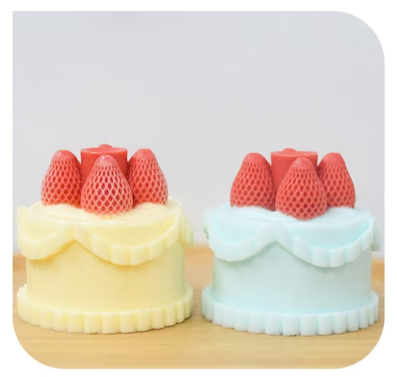 Kid-Safe Silicone Candle Mold Shaped Like a Cake