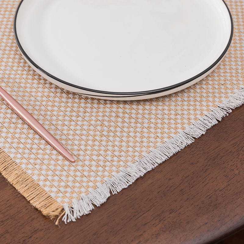 Wholesale Modern Jute Table Placemats Wipeable Rectangular Natural Burlap Jute Placemat