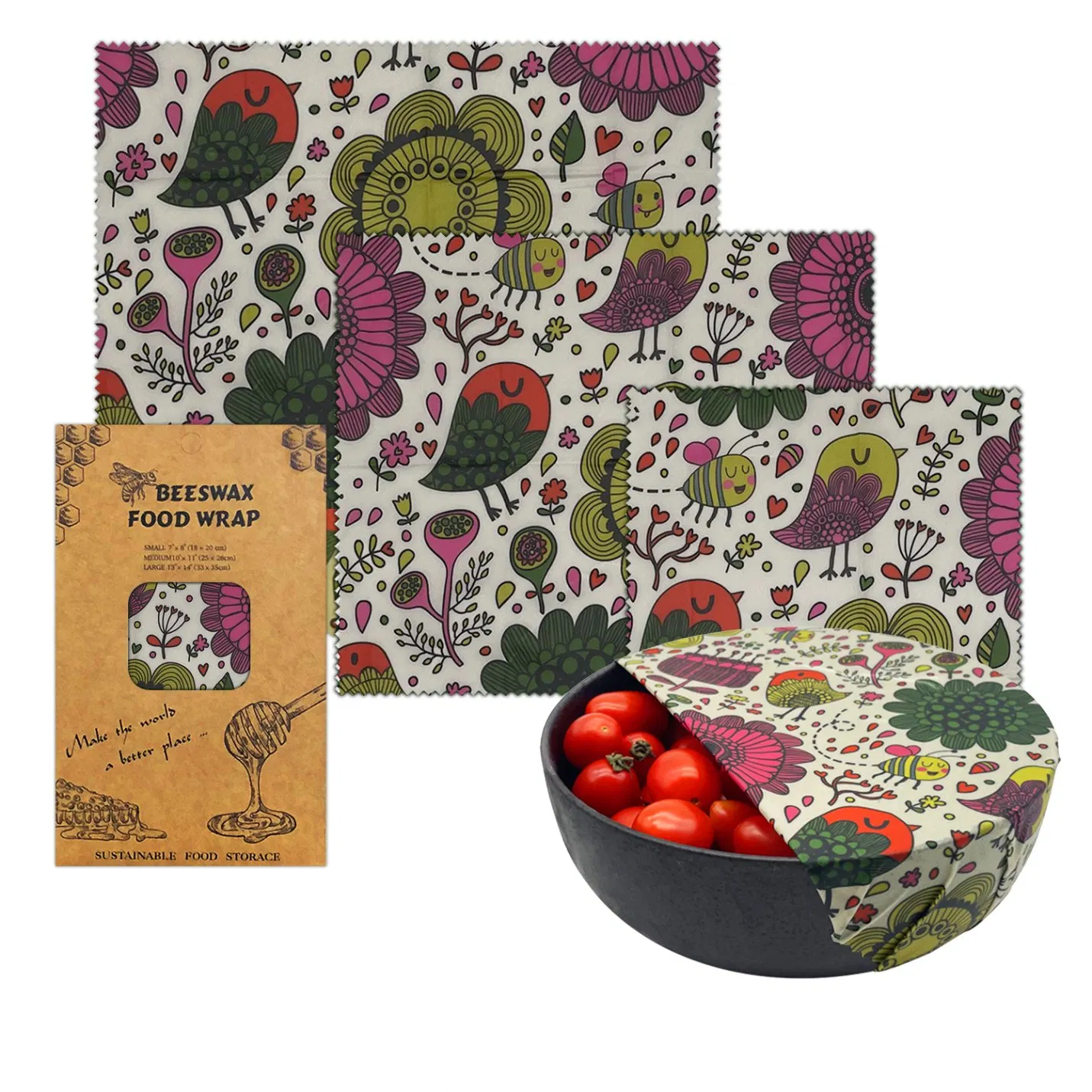 Biodegradable Organic Cotton Beeswax Food Wrap