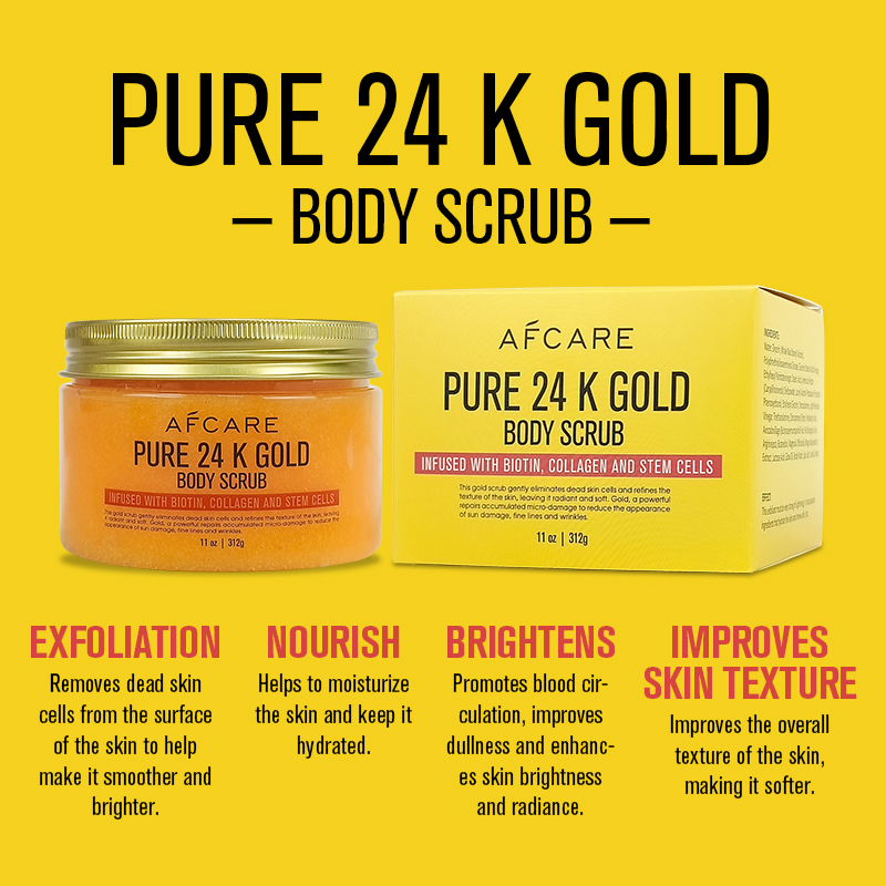Body Scrub Sulfate-Free Smoothing & Skin Revitalizer and 24K Gold & Biotin Body SPA
