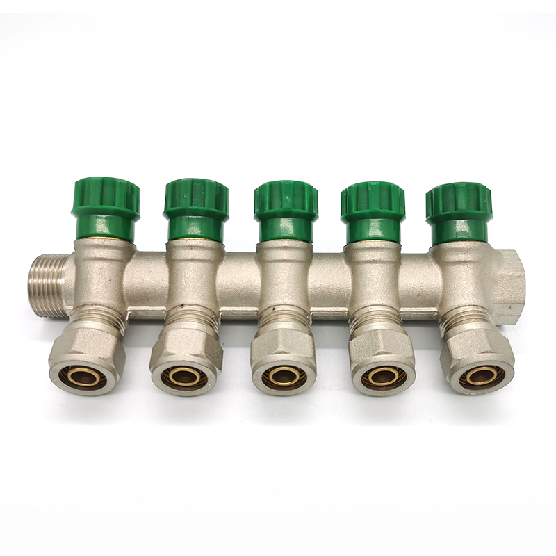 2-6 Ways Forged Brass Manual Radiant Heat Manifold House Heating Set Manifold Exhaust