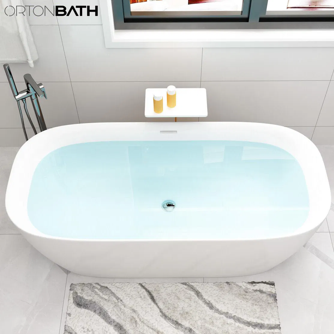 Акриловая овальная ванна Ortonbath с гидромассажем