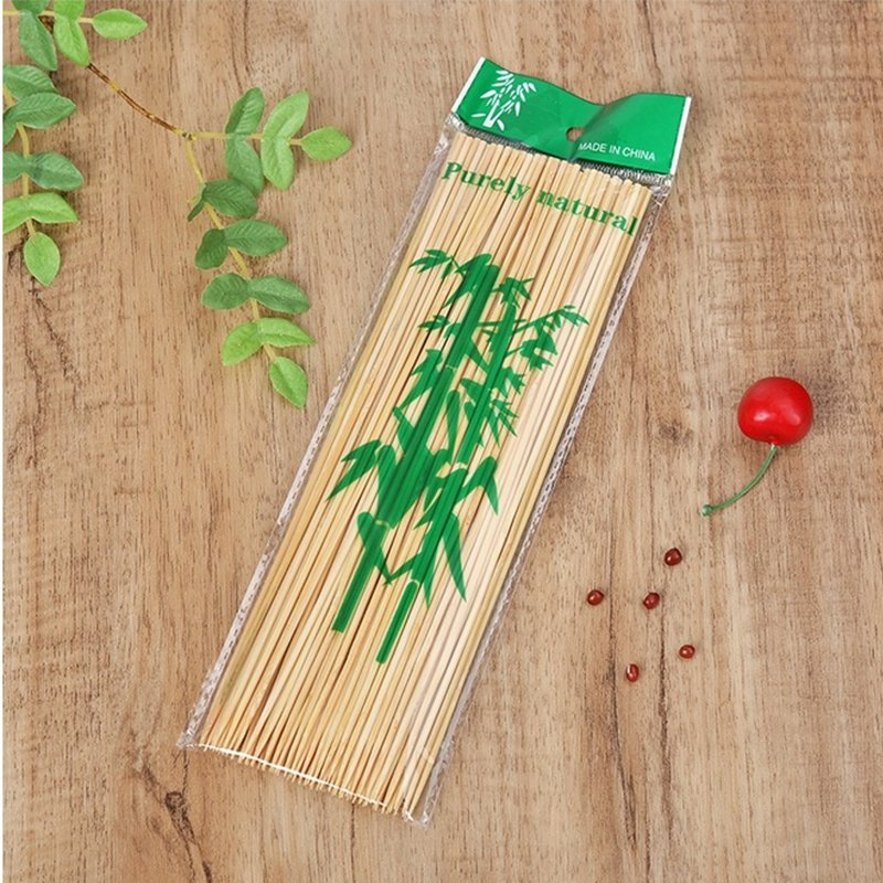 Bamboo Kebab Paddle Stick Gun Skewer Flat Flag Skewers Teppo Skewer with Logo