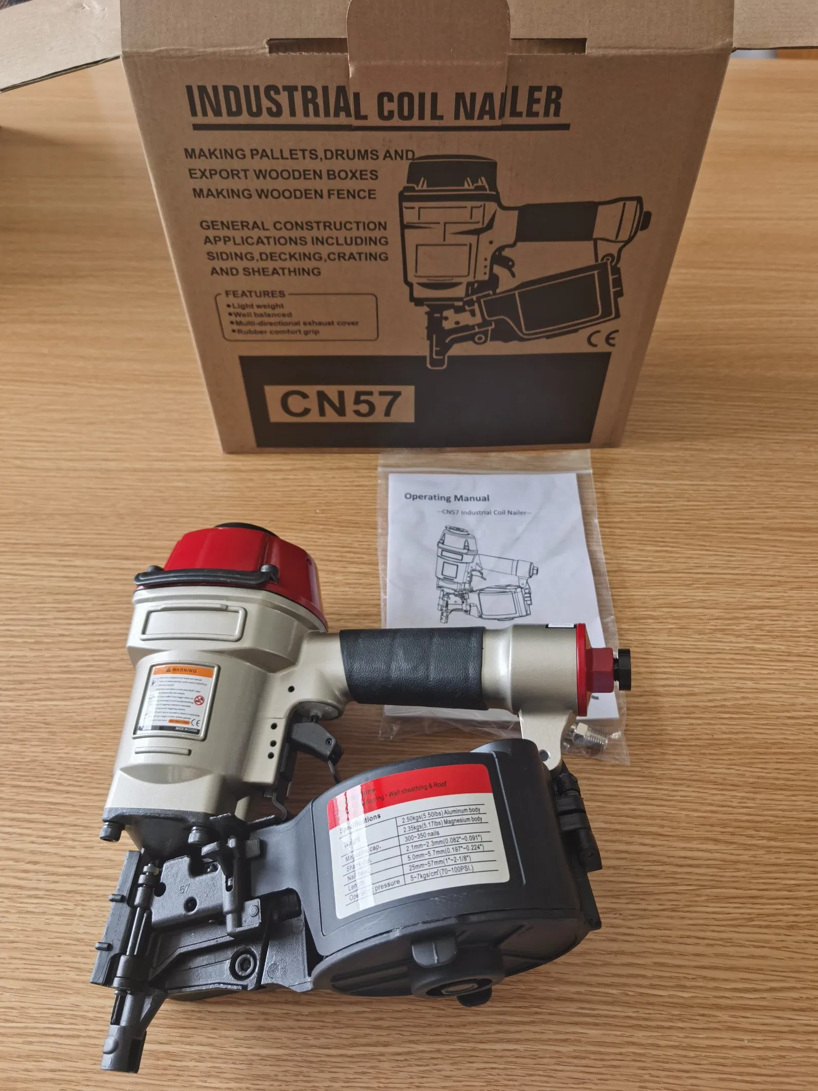 Пневматический гвоздезабивной пистолет CN57 для заборов и поддонов