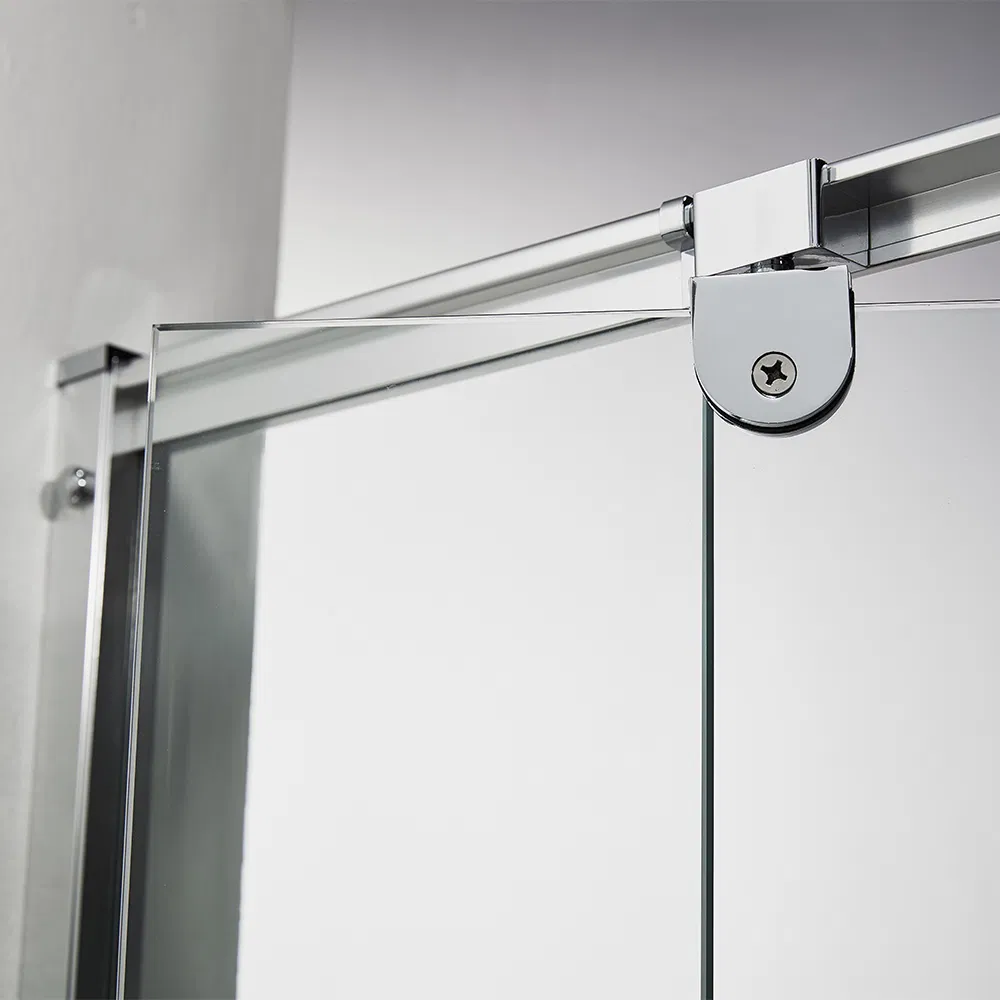 Chrome Bright Sliver Frame Tempered Glass Shower Stall Enclosures for Bathroom