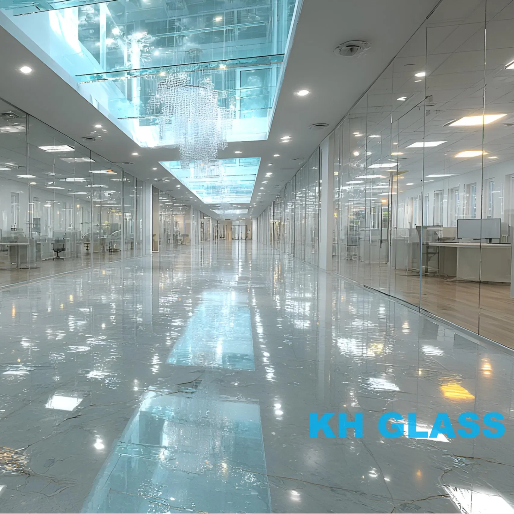 Clear Glass Partitions Offering 86-89% Light Transmittance ISO/CE Certified