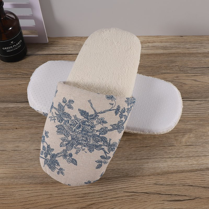 Embroidery Hotel Coral Fleece Slipper Disposable Slippers for Hotel Guests Slipper