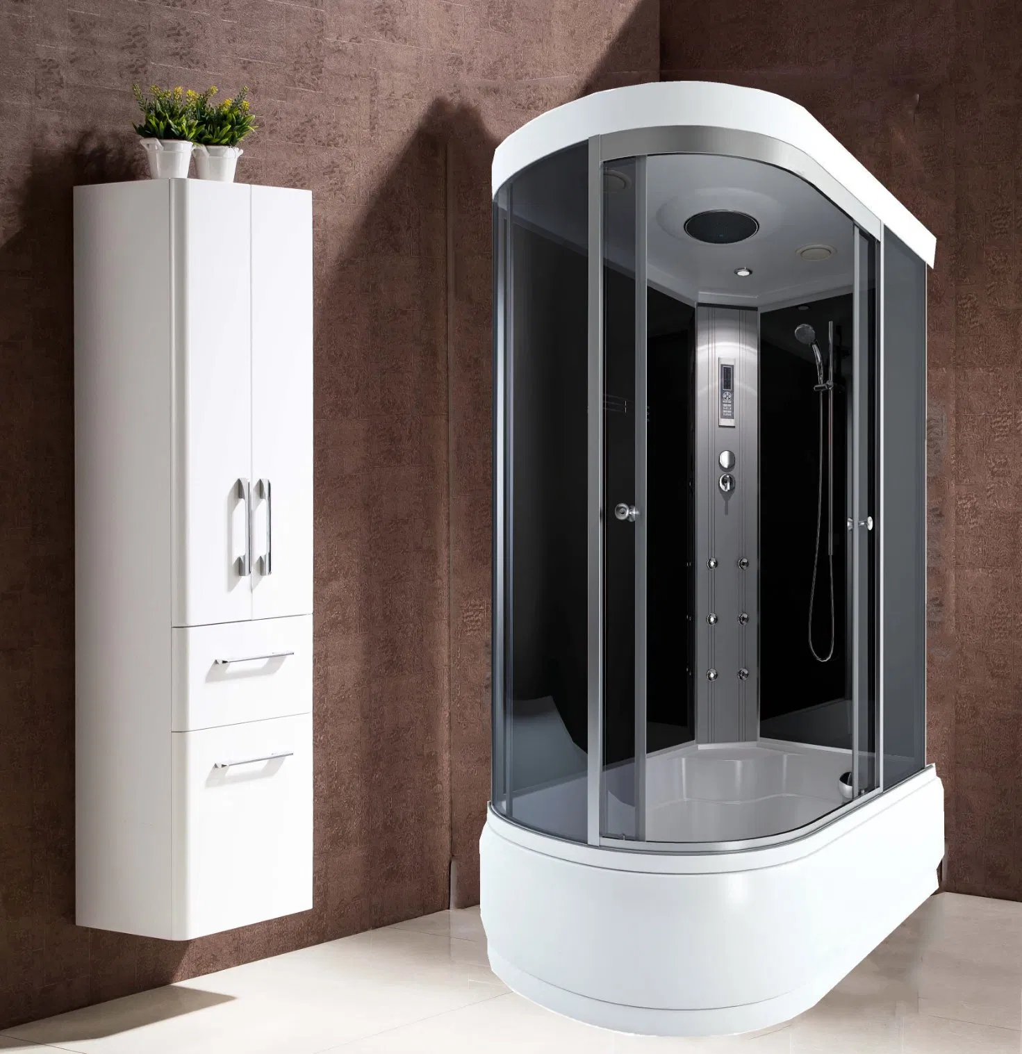 Factory Direct Supplier New Design Two Sliding Glass Simple Shower Room 120mm*85mm