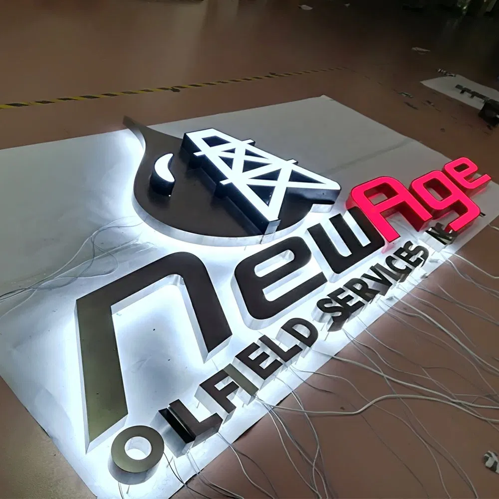 Stainless Steel Backlit Advertising Sign Outdoor 3D LED Channel Letter Sign for Supermarket Name