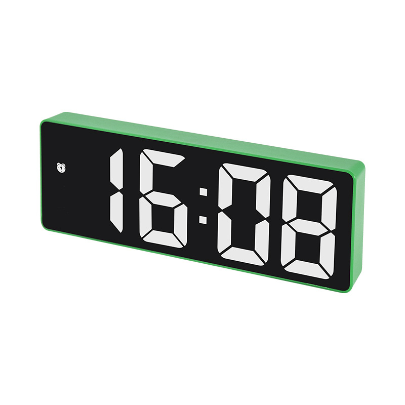 Multifunctional LED Multi-Color Simple Style Battery Plug-in Electronic Mirror Alarm Clock