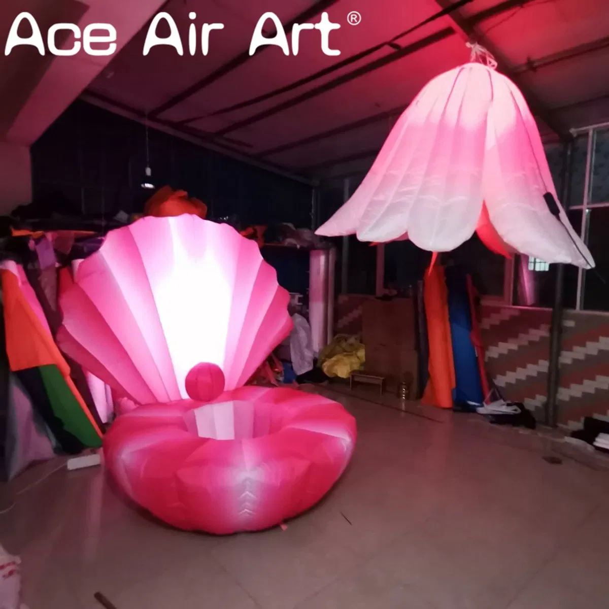 Inflatable Decoration Mussel and Pearl Pink Seashell Model for Stage Performance