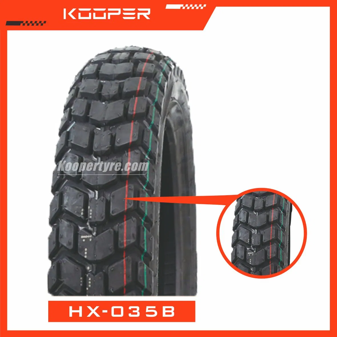 Мотошина KOOPER 16 дюймов бескамерная 6PR/8PR