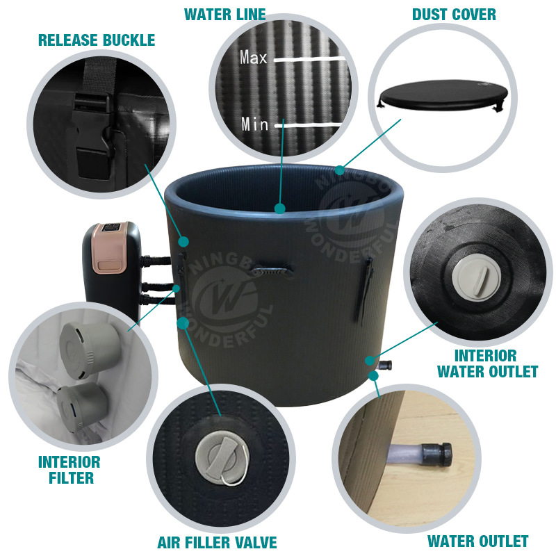 Inflatable Indoor Single Person SPA Hot Tub with Massage Heating