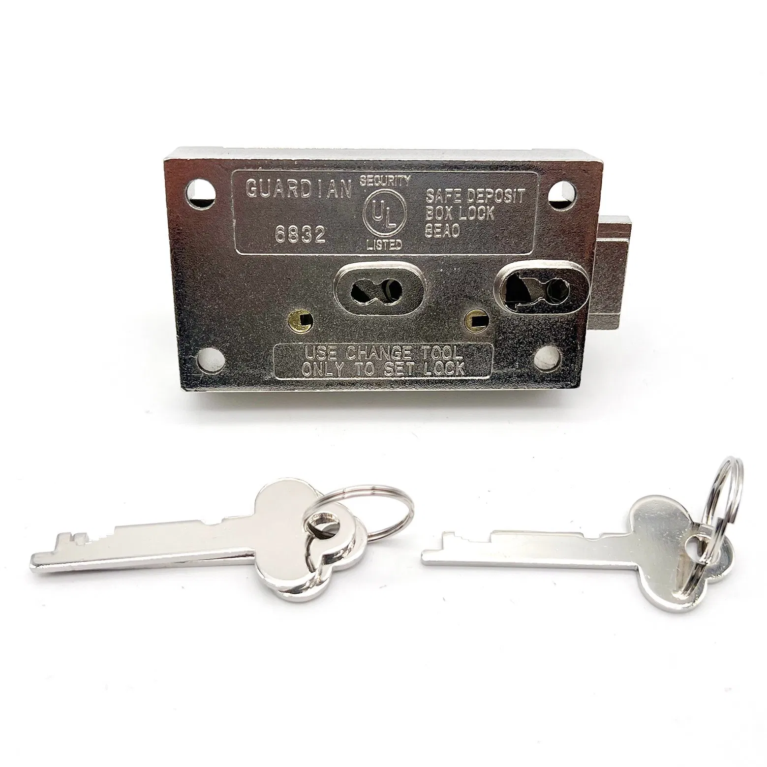 Double Key Changeable Safe Deposit Lock with Brass Finish Right Hand Opening