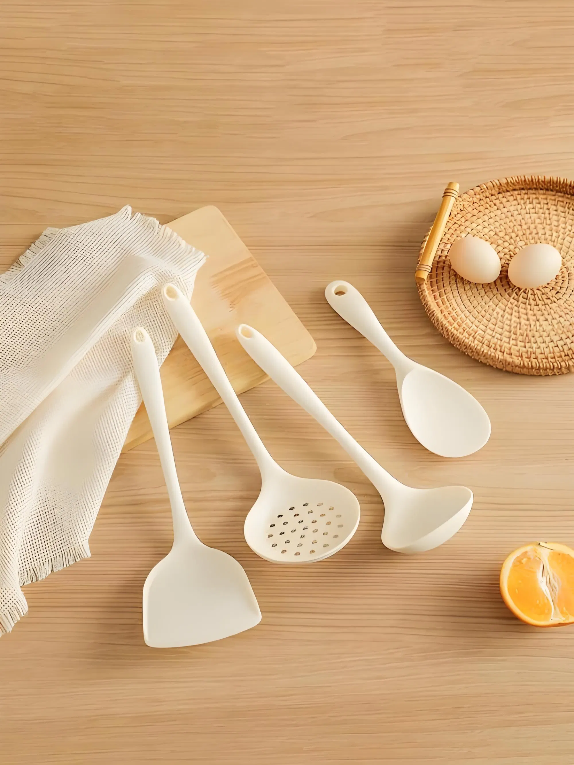 High Quality Food Grade Silicone Kitchenware Set with Storage Bucket Kitchen Utensils Set