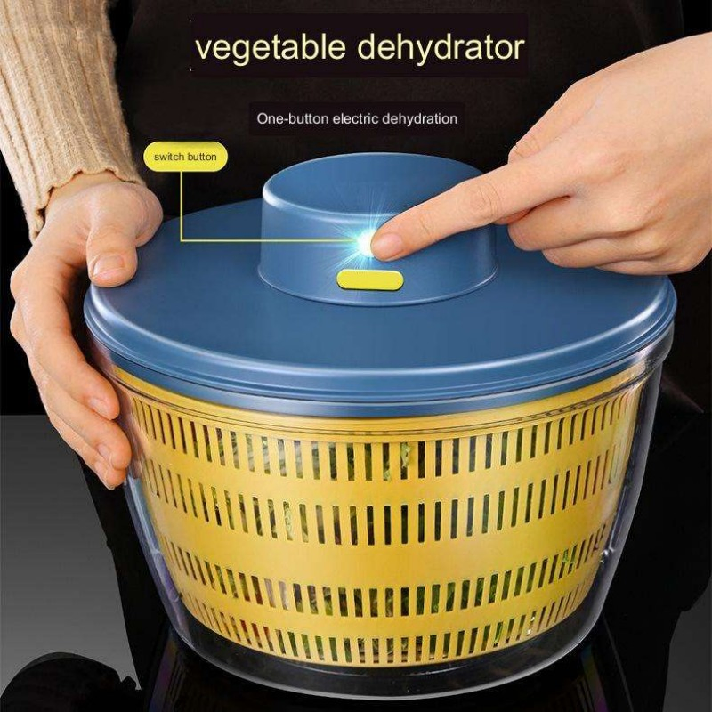 High Quality Vegetables Washer Dryer 4L Large Capacity Fruit Vegetable Strainer Spinner USB Electric Salad Lettuce Spinner