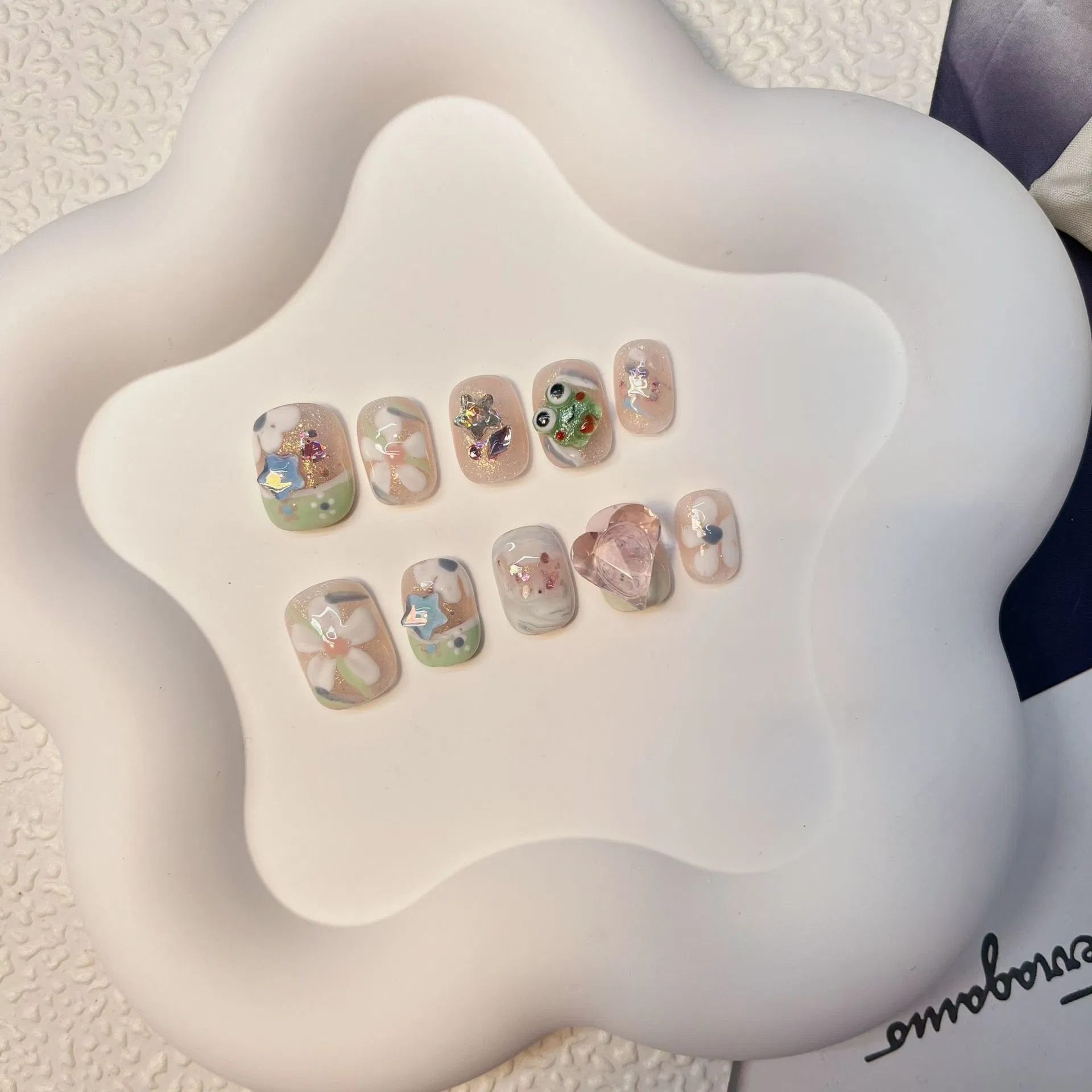 Private Label Handmade Press on Nails Short Almond Square Fake Nails