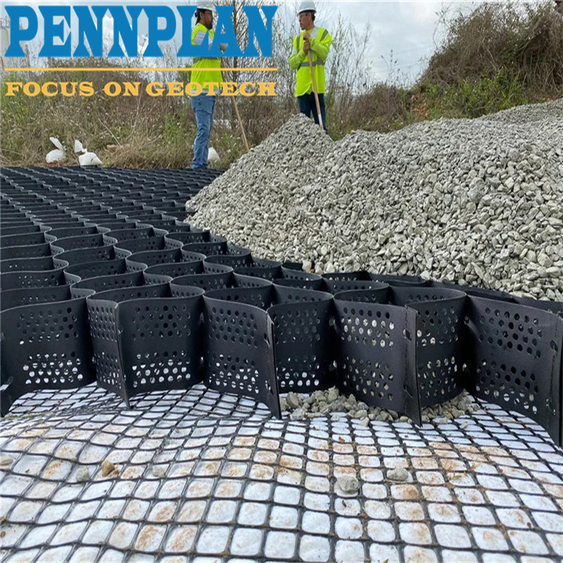 ASTM Standard HDPE Geocell 50mm Height Geoweb Road Grid Gravel Honeycomb Gravel Driveway Price Geocell Ground Grid Paver