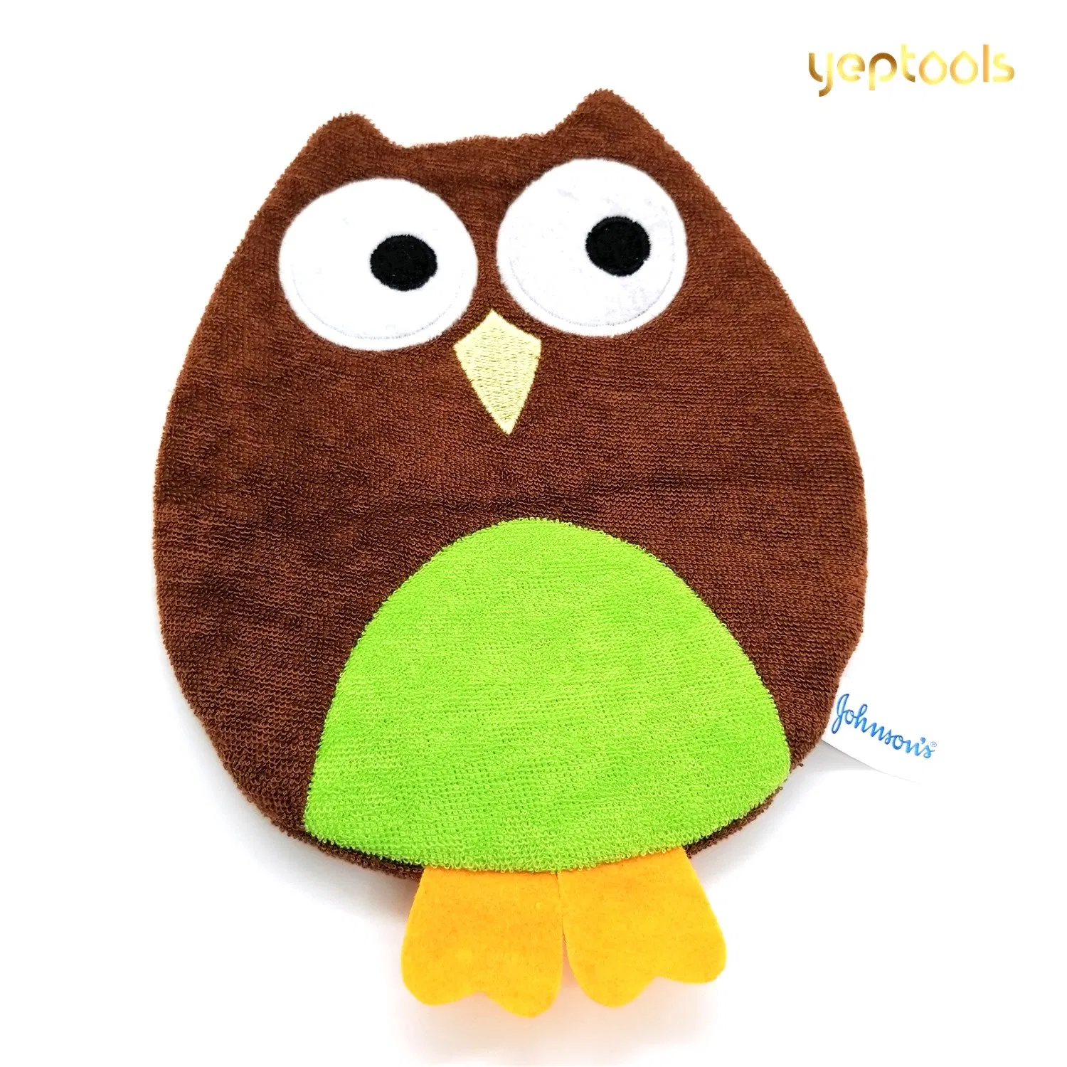 Animal Shape Cotton Mitt - Zoo Glove - Puppet - Wash Cloth - Children Bath Brush - Bath Mitt - Bath Towel Gloves - Cute Glove Popular Play Wash Tan Owl
