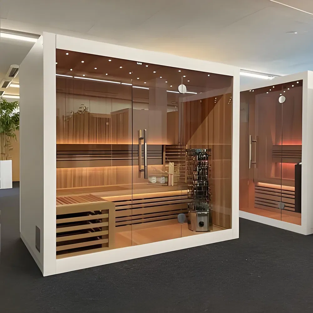 Premium Outdoor Cedar Sauna for Two with Steam Feature