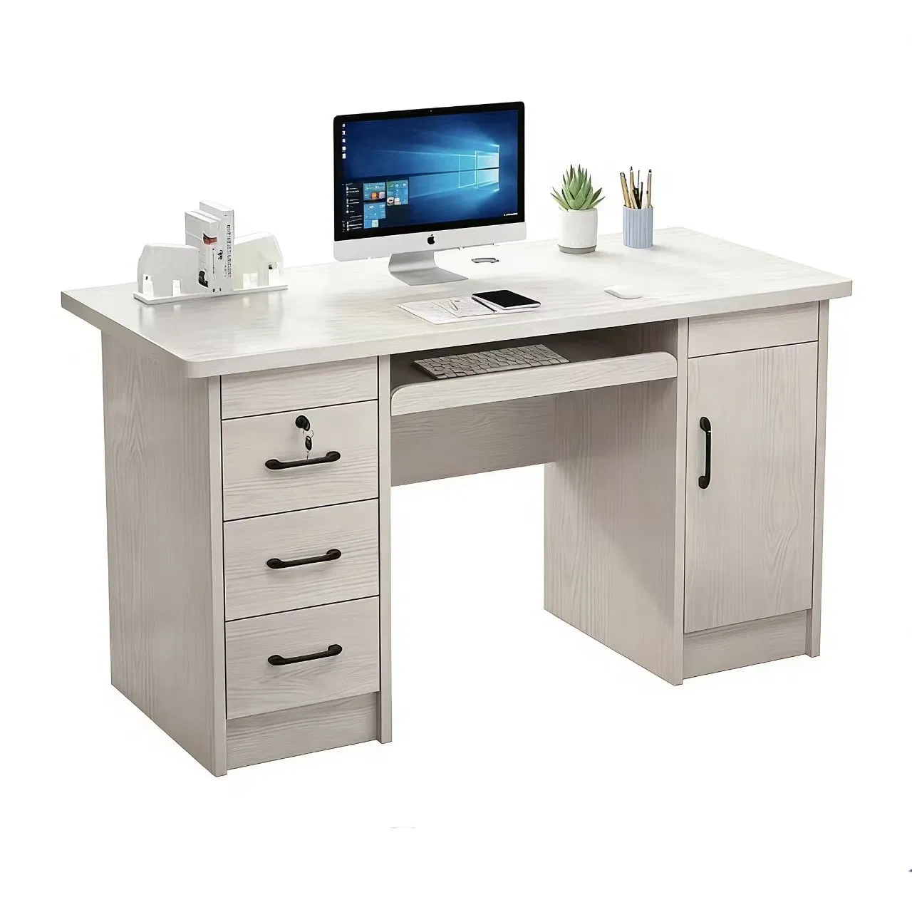 Minimalist Modern Office Computer Desk/Lockable Drawer Home Study Writing Desk
