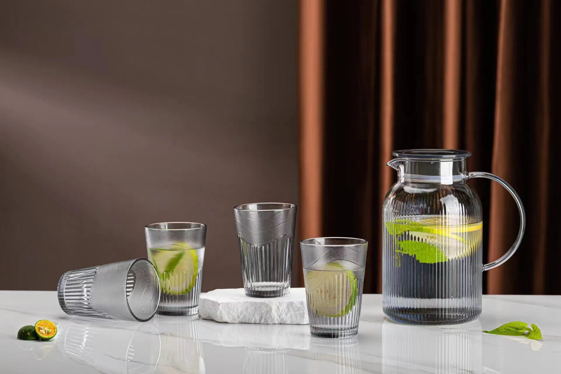 Набор чайника и кружек термостойкий, увеличенной емкости