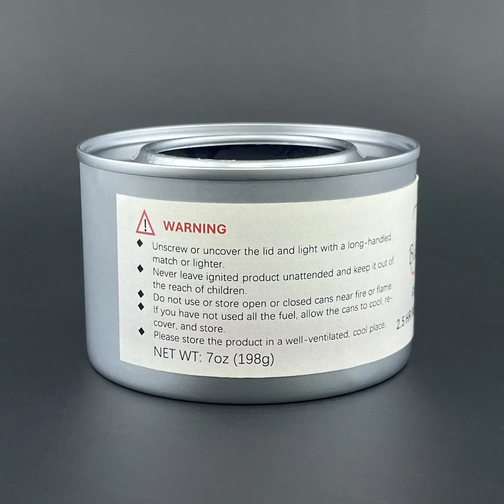 2.5 Hour Canned Heat Ethanol Gel Chafing Fuel