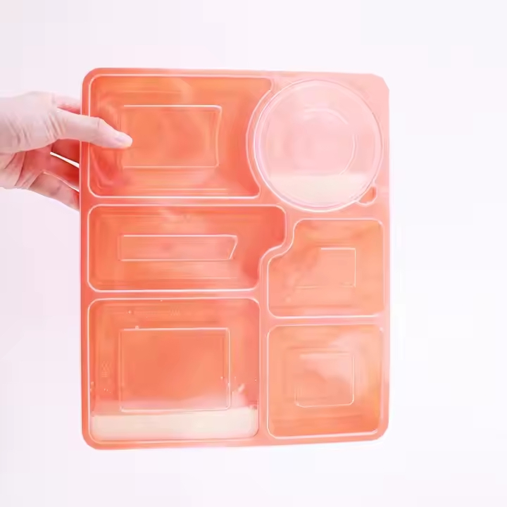 Compartmental Restaurant PP Food Containers Disposable Plastic Lunch Box
