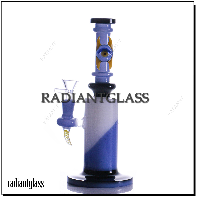 Straight Style Hookah Cream Devil Eye Glass Water Pipe