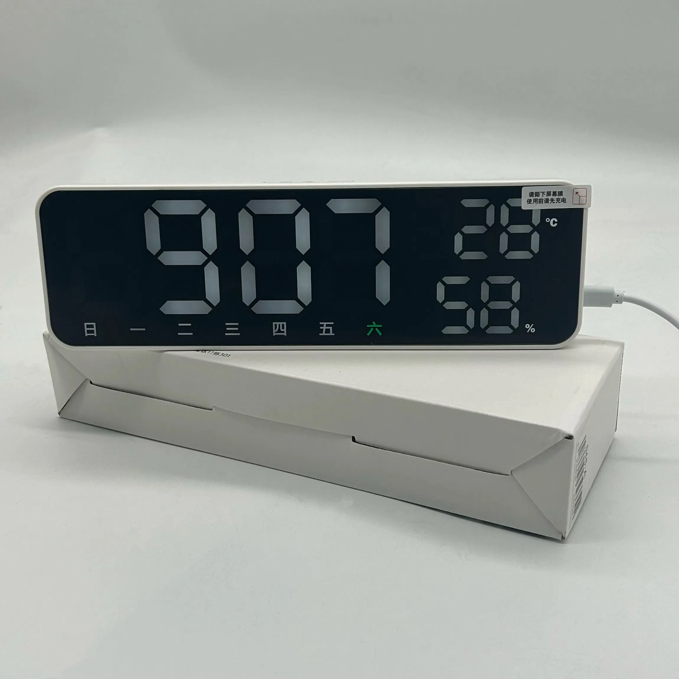 Multifunctional Simple Electronic LED Digital Desk Clock with Temperature Humidity Time Week