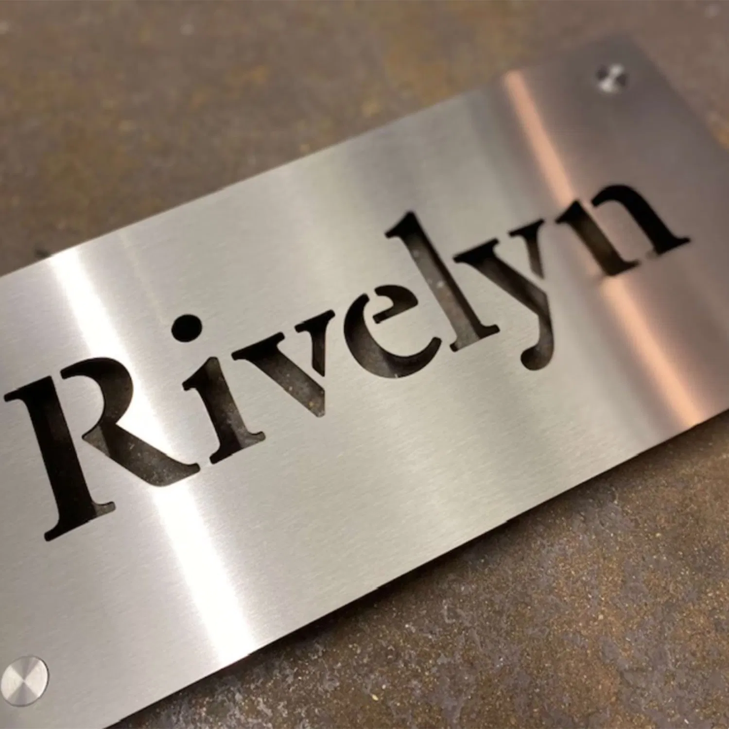 Stainless Steel House Door Name Sign, Cut-out Plate Signage