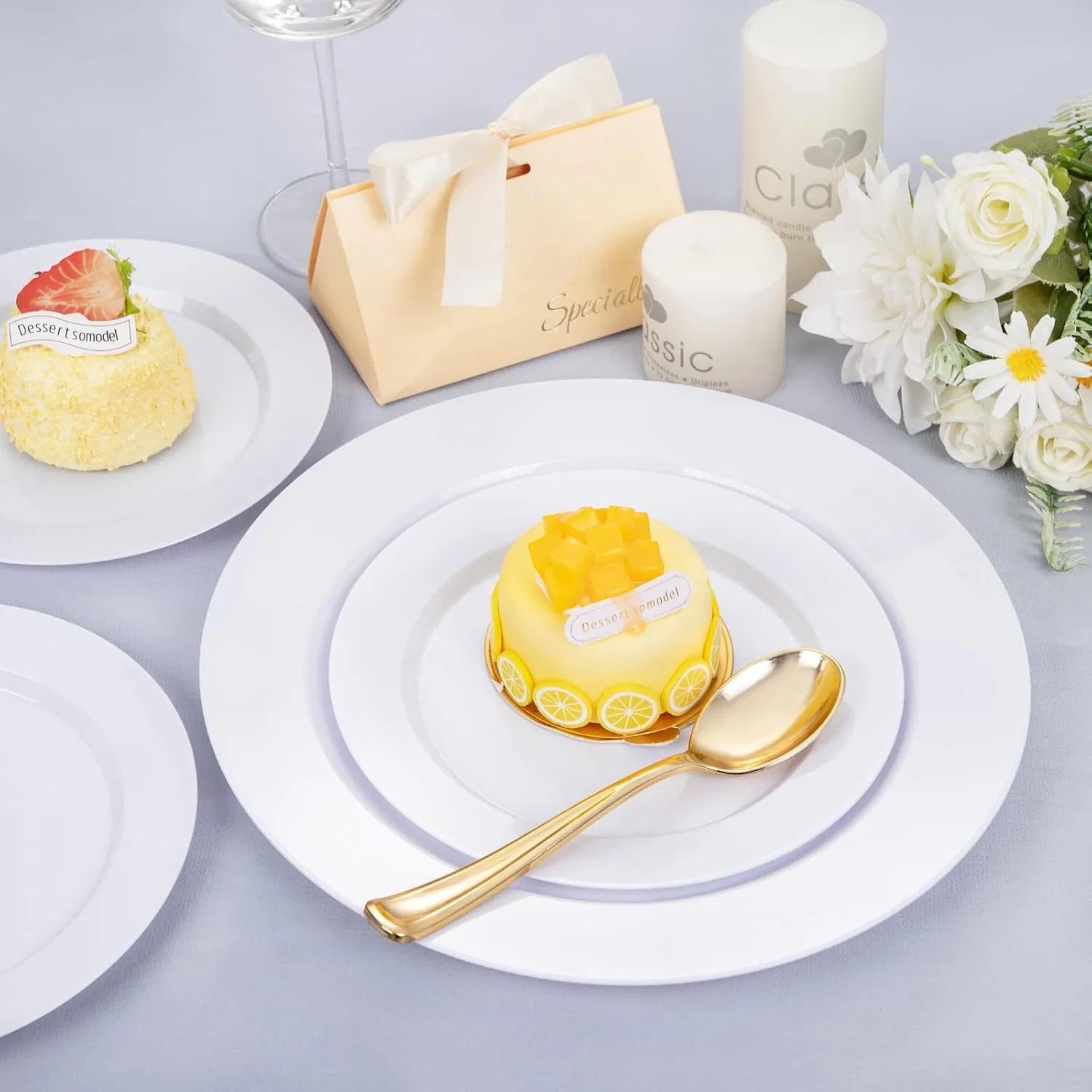 White Plastic Plates Disposable Plates