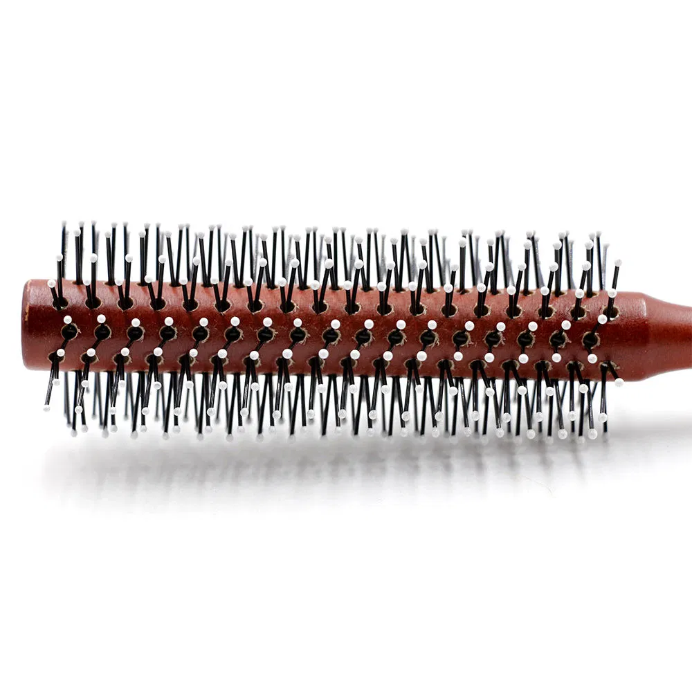 Professional Salon Wooden Round Rolling Anti-Static Curling Comb