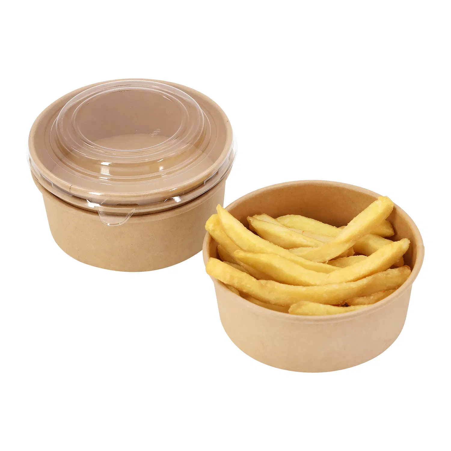 Hot Selling Compostable Paper Salad Bowl with Divider Takeaway Paper Bowl Salad for Picnic