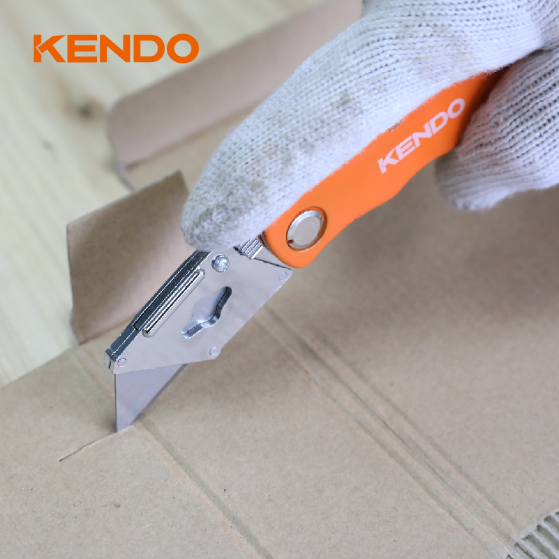 Aluminum Body Dual Blade Folding Utility Knife with Retractable Blade for Multi-Function Extra 5PC Sk5 Blades in a Dispenser Case