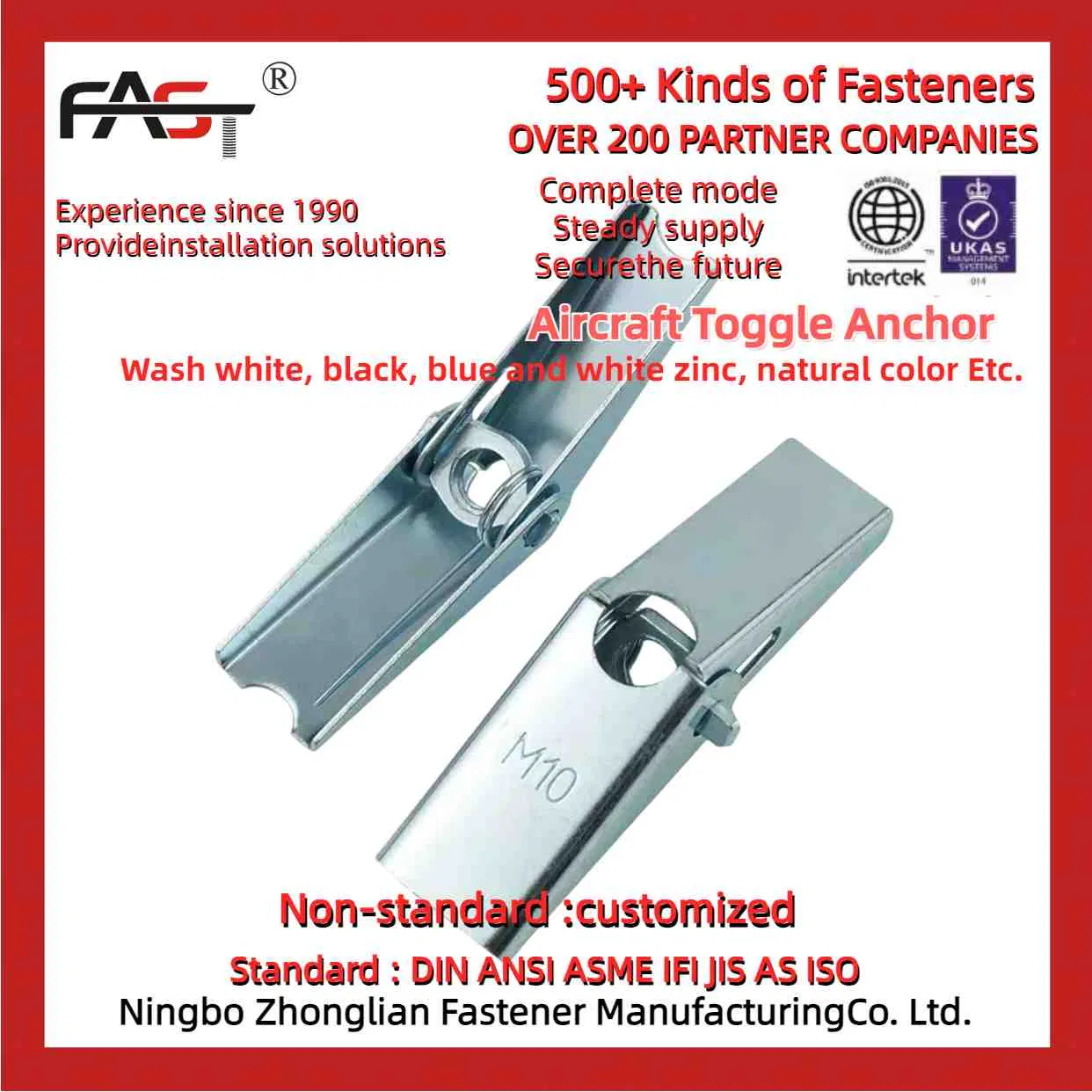 Lifting Eye Bolt Toggle Drywall Anchor for Hollow Brick