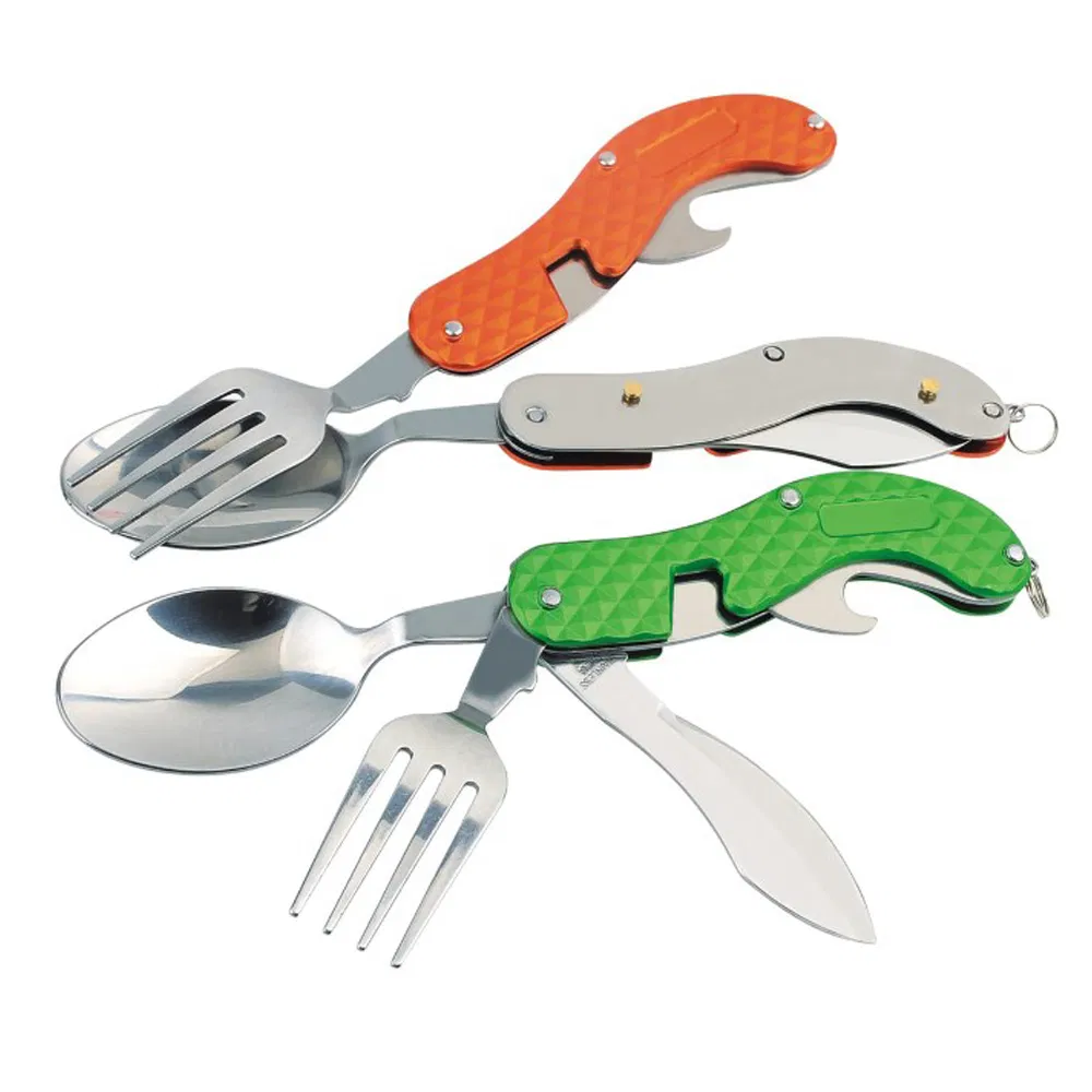 Alumina Handle Stainless Steel Multi Function Outdoor Camping Tableware G104A